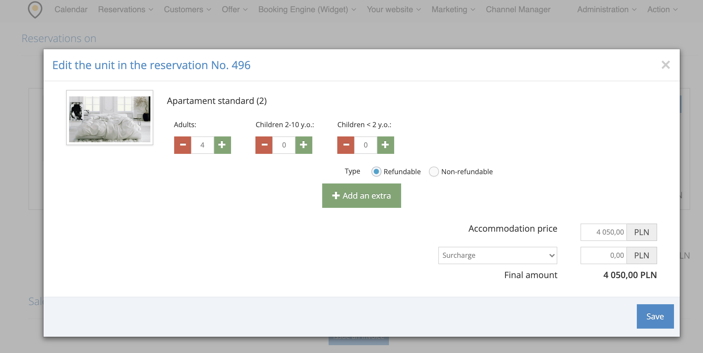 details on booking card